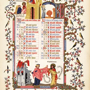 Illuminated calendar for August 1846