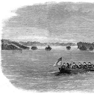 Illustrations of the American Civil war. Federal flotilla on