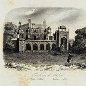 India (1863). Akbar`s Tomb. Picture of the Historia