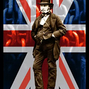 Isambard Kingdom Brunel, IKB union jack flag - T-shirt / poster print design