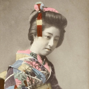 Japan - Geisha girl with cat
