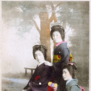 Japan - Three Geisha Girls - studio pose
