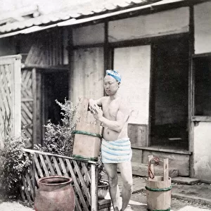 Japanese porter, coolie, water carrier, Japan