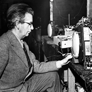 John Logie Baird experimenting at home, 1942