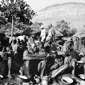 Kavirondo porters at Bura Camp, Kenya, WW1