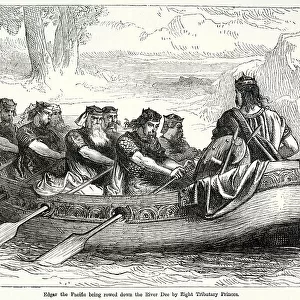 King Edgar, the Pacific being rowed down the River Dee by eight Tributary Princes. Date: 973