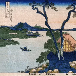 Lake Suwa in Shinano Province by Katsushika Hokusai