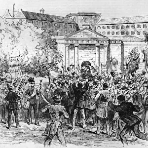 Land League Agitation: mob protests outside Cork Jail, 1887