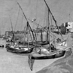 Lanteen-rigged Dhows, Luxor, Egypt, 1884