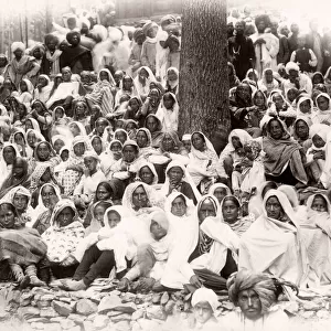 Large group of Indian women with headcarves, India