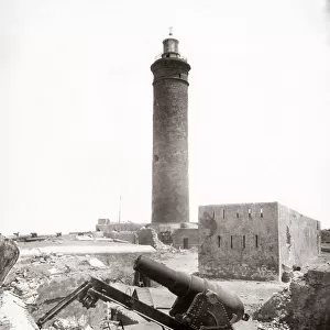 Lighthouse and cannon, Alexandria, Egypt, 1882