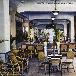 Lobby and Ice Cream Parlour, Hotel Florida, Havana, Cuba