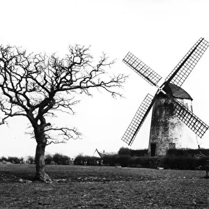 The lovely old windmill at Capenhurst, Cheshire, England. Date: 1939
