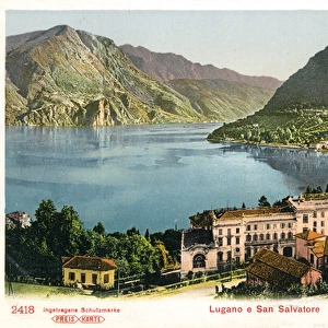 Lugano and San Salvatore mountain, Switzerland