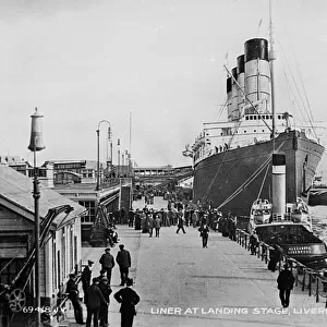 The Lusitania at landing stage, Liverpool