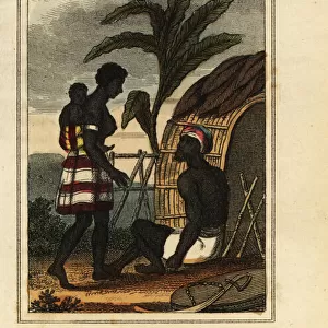 Man and woman of Issinia, Guinea, West Africa, 1818