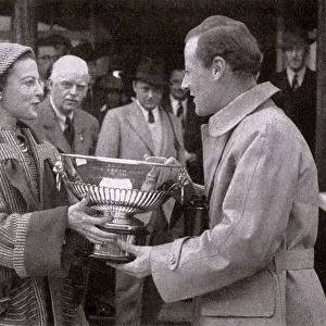 Marchioness of Lansdowne presents cup to Harris St. John