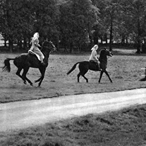 Members of the Royal Family on horseback