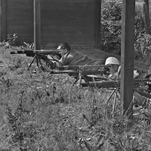 Three men at a shooting range