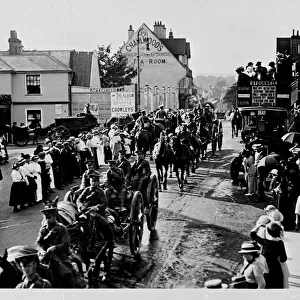 Military parade along West Street, Reigate, Surrey, WW1
