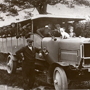 Miners outing in a charabanc, South Wales