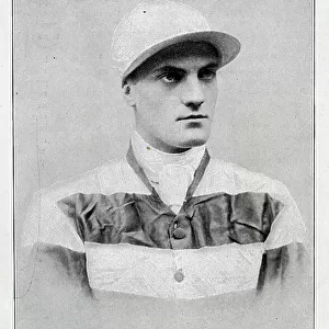 Mornington Cannon, jockey, sporting portrait in racing silks