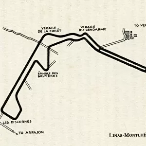 Motor racing track course at Linas-Montlhery, France