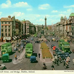 O Connell St and Bridge showing Nelsons Pillar, Dublin