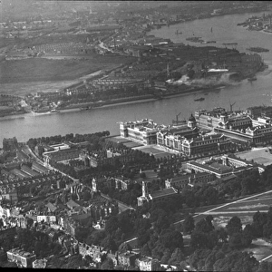 O E Simmonds aerial view of Greenwich Royal Naval Hospital