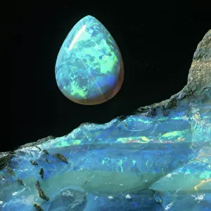 Opal gem with opal rock