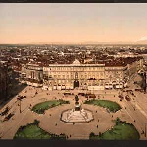 Panorama from the cathedral, Milan, Italy