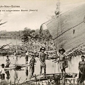 Papua New Guinea - Indigenous people - outrigger canoes