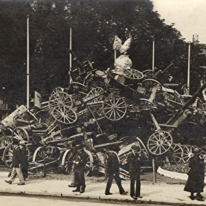 Paris, France - pile of artillery pieces in a mound