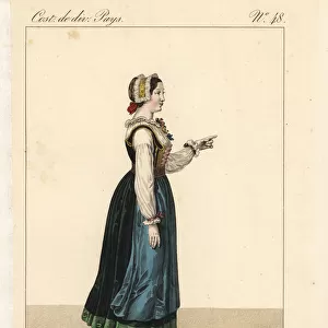 Peasant girl in festival dress, Upper Carniola, 19th century