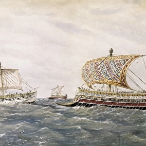 Phoenician and Assyrian battle ships. SPAIN