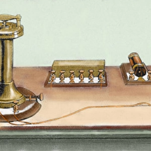 Phonoplex telegraph invented by Thomas Alva Edison (1847-193