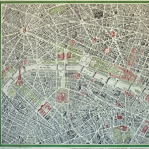 Pictorial street map of Paris