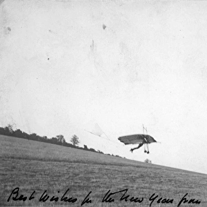 Pilcher Hawk in flight signed by Percy Pilcher