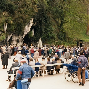 Pilgrims at the Grotto