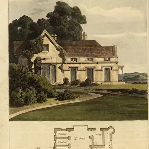 Plan and elevation of a Regency vicarage house
