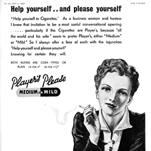 Players cigarette advert featuring female office worker