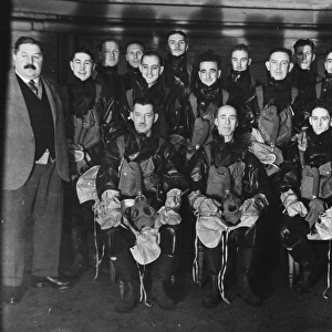 Policemen with gas masks