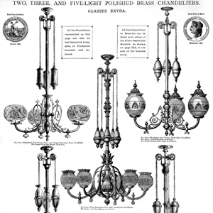 Polished brass chandeliers, Plate 259