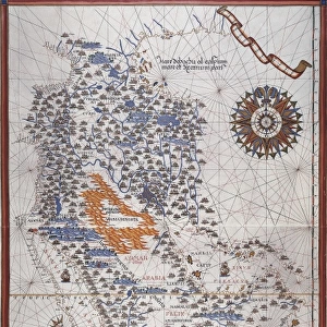 Portolan atlas, 1591. Map of the Arabian Peninsula