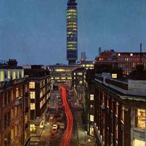 Post Office Tower at night, London