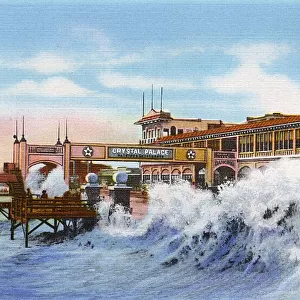 Postcard booklet, seawall at Galveston, Texas, USA