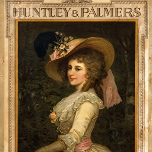 Poster advertising Huntley & Palmers biscuits