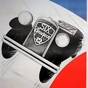 Poster, Peugeot car, model Six 12