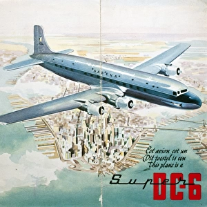 Poster, Super DC-6 aeroplane