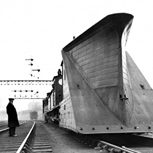 Preparing the LNER snowplough, 1933
